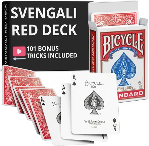 Vista 54 de Ted's Sterling Magic Precision Red Rider Back Bicycle Mazo Svengali con Instrucciones para 100+ Trucos (2 de Tréboles)