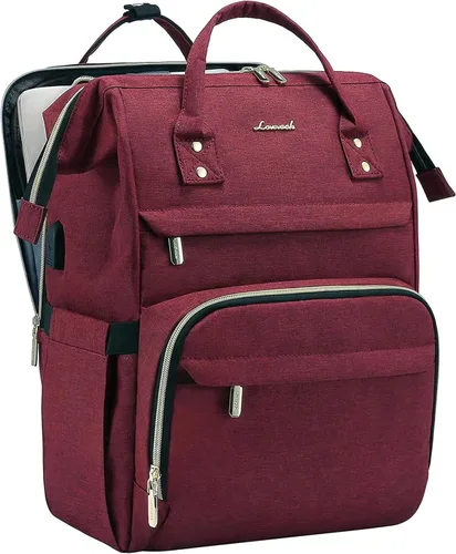 Vista 16 de Mochila para laptop LOVEVOOK para mujer, Negro, Mochilas Daypack