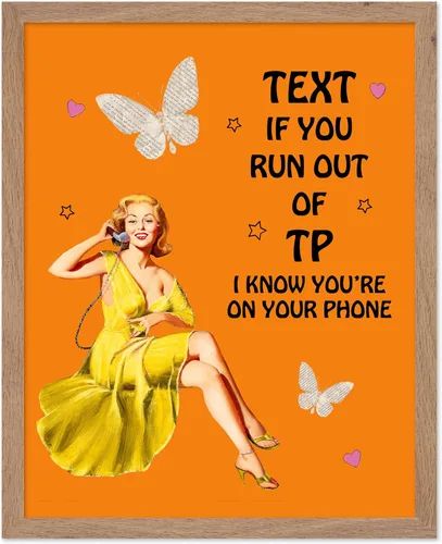 Vista 83 de Poster Master Pin Up Girl Poster - Better Late Than Ugly Print - Butterfly Art - Modern Art - Trendy Art - Gift for Men & Women - Funny Decor for