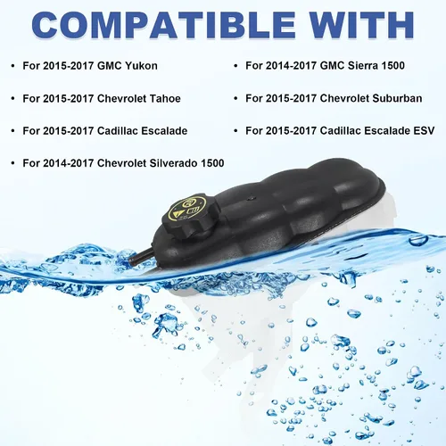 Vista 7 de Depósito de recuperación del tanque de desbordamiento del refrigerante del motor 603-973 con tapa compatible con GMC Chevrolet Cadillac 13502354