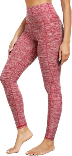 Vista 42 de Neleus calzas de yoga para mujer con bolsillo y cintura alta, para correr, con control de barriga