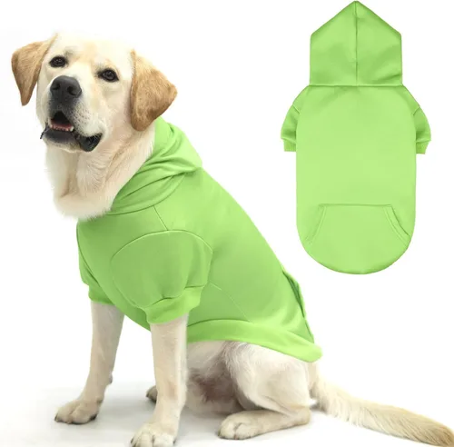 Vista 46 de KOOLTAIL Sudadera básica con capucha para perro, suave y cálida, con agujero para correa y con bolsillo, abrigo de invierno para perros, ropa