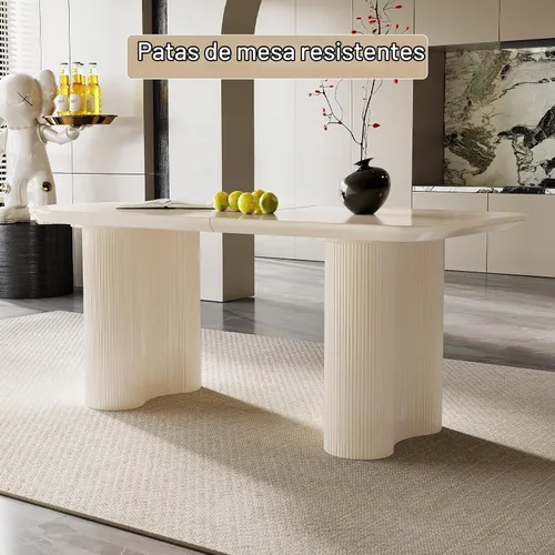Vista 5 de Guyii Juego de mesa de comedor con 6 sillas, juego de mesa de cocina moderno, mesa de comedor interior para cocina, bar, sala de estar, rincón