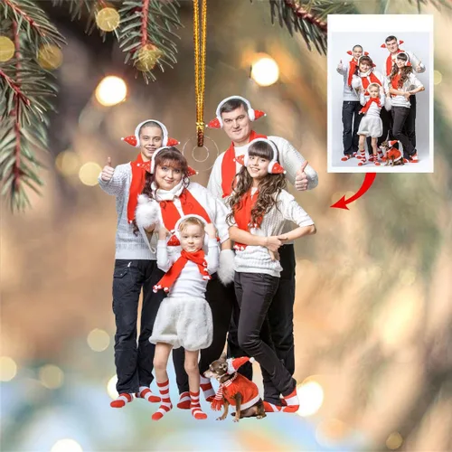 Vista 14 de Adorno personalizado para tu foto, adorno de mica con foto personalizada, adorno de Navidad familiar, adorno de Navidad familiar personalizado