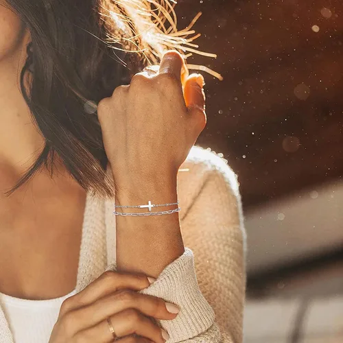 Vista 2 de Tarsus Pulsera de cruz para mujeres y hombres, regalos religiosos para mujeres y hombres, regalos cristianos para mujeres, amigos, familia