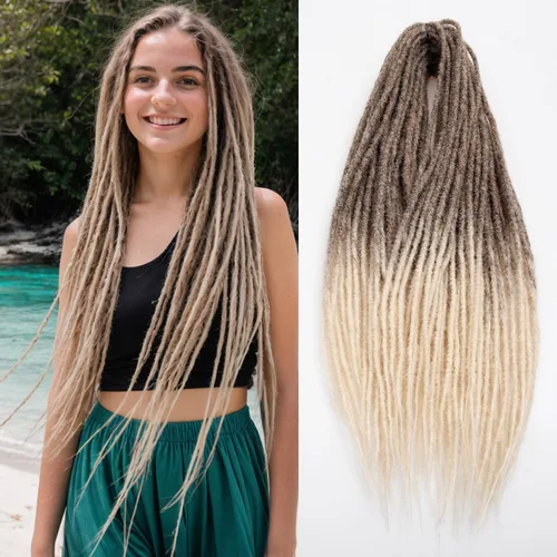 Vista 23 de 20 hebras de 24 pulgadas, extensiones de rastas color burdeos, rastas de cabello de ganchillo para mujer, hechas a mano, suaves, trenzas de cabello