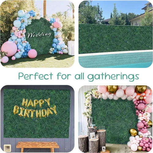 Vista 7 de HEDGE MAZE Paneles de pared de césped, 12 piezas de 20 x 20 pulgadas, pared verde con protección UV, paneles de boj de césped, fondo de pared verde