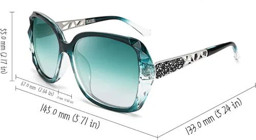 Vista 6 de FEISEDY - gafas de sol polarizadas para mujer, marco compuesto brillante B2289