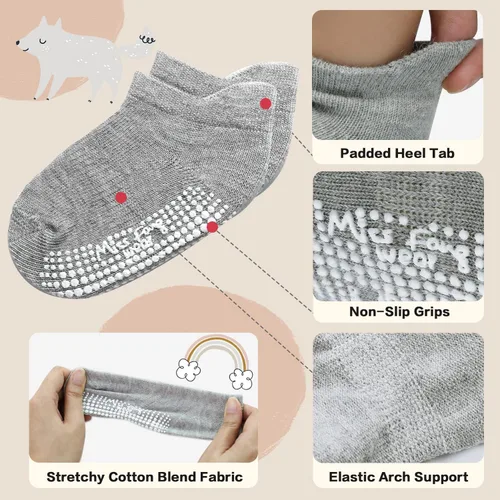 Vista 4 de Baby Socks With Non Slip Grips Toddler Socks Infant Socks For 0-66-1212-36 months Baby Boy Girl by Miss Fong Wear