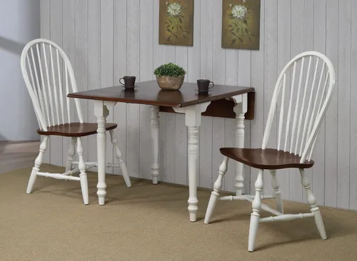 Vista 3 de Sunset Trading Andrews - Juego de comedor rectangular de 3 piezas de 48 pulgadas, sillas Windsor totalmente montadas, asientos para mesa de 2,4