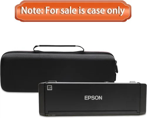 Vista 9 de Funda LTGEM para escáner de documentos Epson Workforce ES-200/ES-300W/ES-300WR Hard EVA Shell, Water-Resistant, Shock Protection
