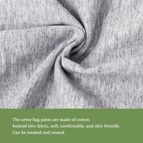 Vista 5 de Pantalones de catéter, pantalones con soporte para bolsa de orina para hombres y mujeres, pantalones de cuidado de la incontinencia de doble