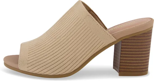 Vista 2 de CUSHIONAIRE Sandalias de tacón de punto Nima para mujer + espuma viscoelástica, anchos disponibles