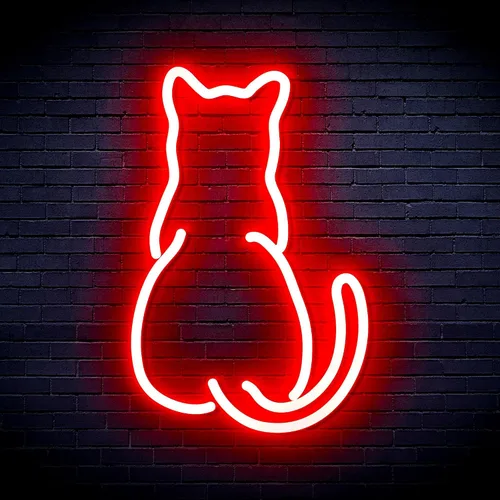 Vista 15 de AdvPro Gato gatito trasero mascota Flex silicona LED neón signo - azul - st16s32-fnu0023-b