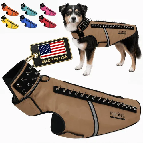 Vista 43 de CoyoteVest SpikeVest - Chaleco de arnés para perro, accesorios reflectantes para perros con picos para proteger a tu mascota de ataques de Raptor