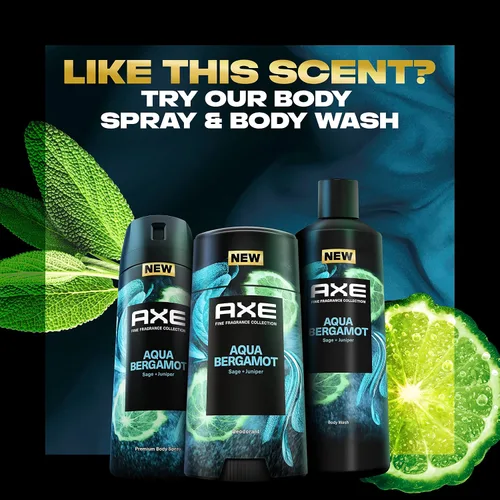 Vista 8 de AXE Fine Fragrance Collection Desodorante en barra Aqua Bergamota, 4 unidades, protección contra olores 48H infundida con aceites esenciales