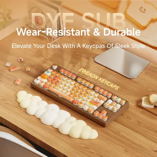 Vista 3 de SEUNKWANG EWEADN Lindas Teclas para Teclado, 111 Teclas Perfil Bun MOG, Compatibilidad Universal para Teclado 100%, 75%, 65%, 60% TKL, Sublimación
