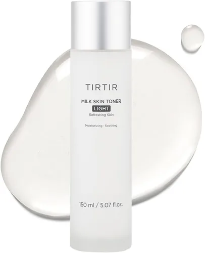 Vista 9 de TIRTIR Milk Skin Toner Light Hidratación instantánea con 4% de niacinamida, minimizador de poros, tóner vegano para piel propensa al acné
