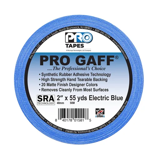 Vista 2 de ProTapes Pro Gaff - Cinta adhesiva plástica mate con adhesivo de goma, 11 mil de grosor, 55 yardas de longitud