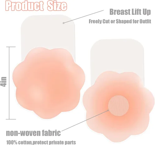 Vista 3 de Sticky Bra for Breast Lift Pasties Nipple Covers Invisible Silicone Adhesive Bra Petals Stick on Bra