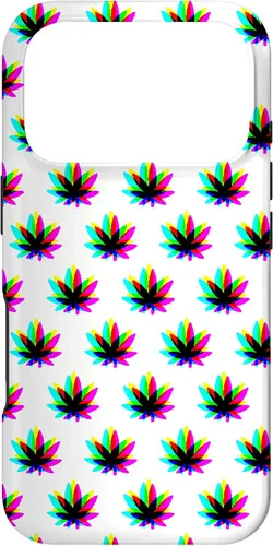 Vista 29 de Funda para iPhone 13 Pro Max Weed Pattern Colorido Psicodélico Marihuana Cannabis Stoner Case