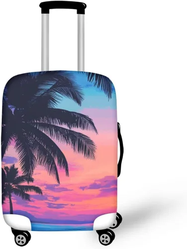 Vista 17 de COEQINE Funda para equipaje de viaje, protector de maleta, funda de equipaje lavable, tamaño S-XL (18-32 pulgadas), Blue Capy Bara Swim, L
