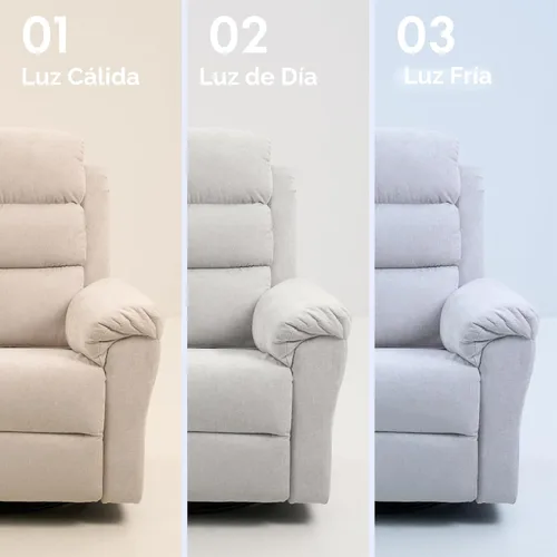 Vista 9 de FLEXISPOT Souffle-Pro - Silla reclinable giratoria con masaje y calor, reposacabezas ajustable, tela Oeko-TEX, marco de madera FSC, ideal para Gris
