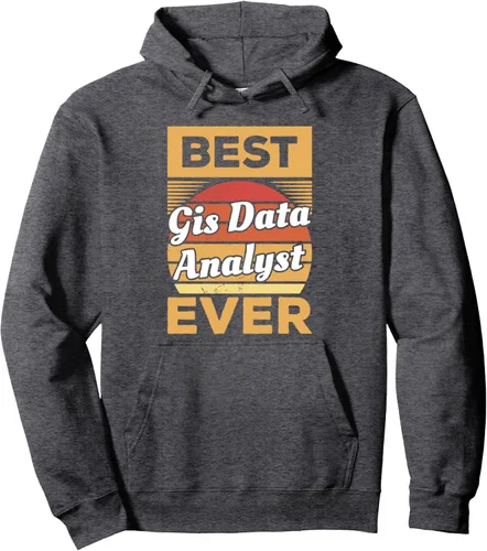 Vista 5 de Vintage Best GIS Data Analyst Ever Pullover Hoodie Negro