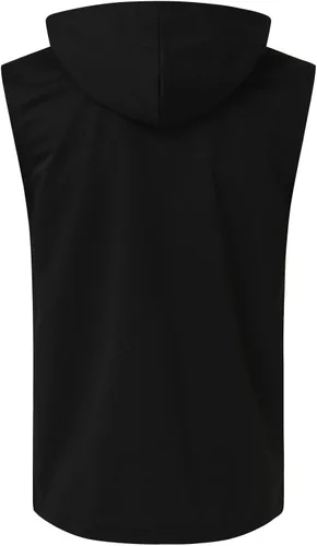 Vista 6 de Drether Mens Fashion Linen Suits Sports Vest Suit Loose Waistcoat Fitness Hooded Fitness Vest Shorts Two-Piece Set