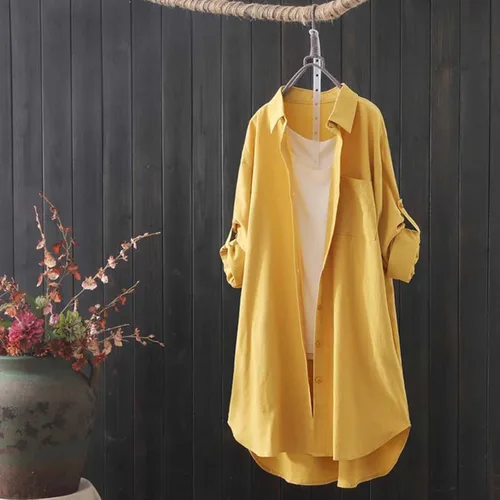 Vista 65 de Long Sleeve Shirts for Women Spring Summer Dressy Casual Button Down Plus Size Tops Office Work Blouses