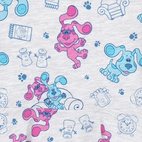 Vista 4 de Nickelodeon Blue's Clues - Vestido de manga corta para niñas con color gris claro