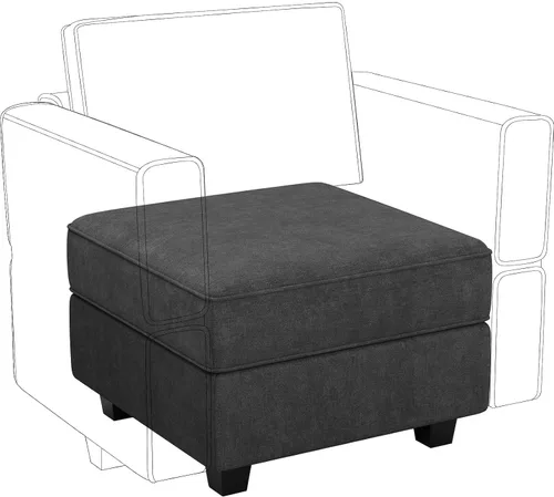 Vista 3 de Belffin Tela modular sofá seccional almacenamiento otomano módulo sofá lado seccional libre configuración otomana negro