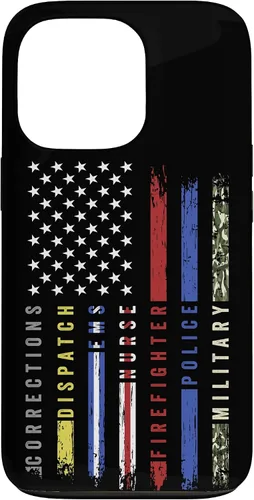Vista 10 de First Responder Hero Flag Nurse EMS Police Fire Brigade - Carcasa militar para iPhone 17