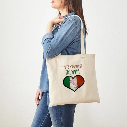 Vista 2 de CafePress Positano, Italia Tote Bag Bolsa de compras de lona beige reutilizable, Caqui, S
