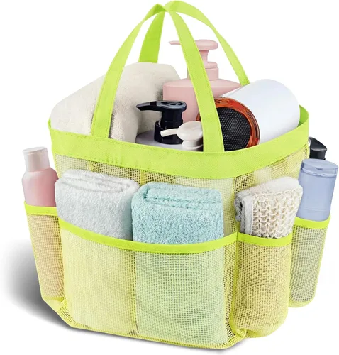 Vista 11 de Attmu Organizador de ducha de malla portátil, de secado rápido, bolsa de ducha colgante para dormitorio universitario, artículos esenciales de gran