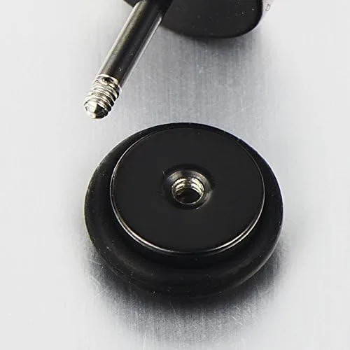 Vista 5 de Pendientes de tuerca de cuerno de cabra para hombre y mujer en acero inoxidable, con parte trasera de tornillo, 2 piezas