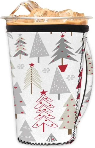 Vista 13 de Funda aislante reutilizable de neopreno con piel de camuflaje del ejército para bebidas, con asa, para la mayoría de cafés o bebidas heladas, 16-18