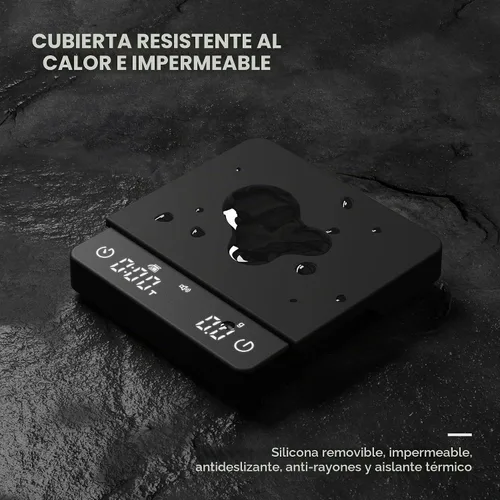 Vista 4 de Báscula de café, 4.4 lbs/0.00 oz con sincronización automática, color negro