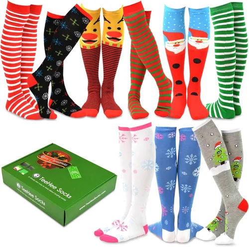 Vista 11 de Calcetines para mujer, diseño de Navidad, San Valentín, San Valentín, San Valentín, Halloween, 9 pares Rodilla alta 9pair_americana