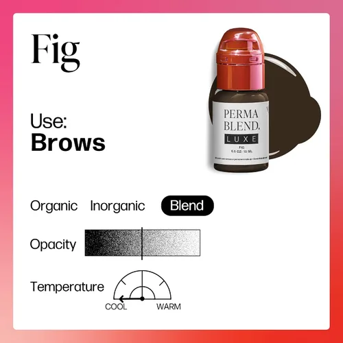 Vista 6 de Perma Blend Luxe - Higo - Tinta vegana para tatuaje de labios, pigmento microblading marrón frío con opacidad media, para rubor de labios