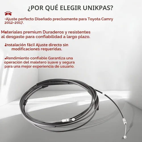 Vista 6 de Cable de cierre de maletero compatible con Toyota Camry 2012-2017, cable de liberación de pestillo que conecta con interruptor de maletero, cable