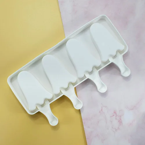 Vista 8 de Molde de silicona para paletas – Máquina de helados suave y lisa (2 piezas, blanco)