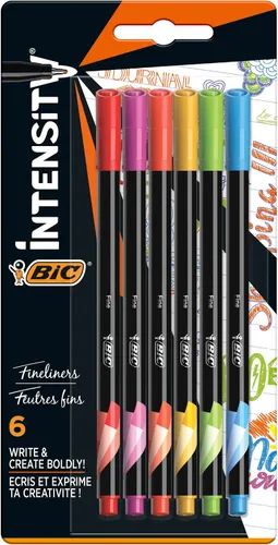 Vista 6 de Bic Intensity - Bolígrafos de punta media, punta media, caja de 12 rotuladores de punta media Surtidos