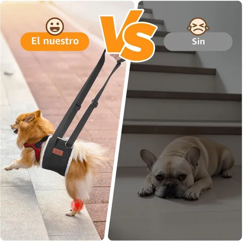 Vista 2 de Arnés de elevación ajustable para perros, cabestrillo para perros grandes, soporte de elevación y arnés de rehabilitación para patas traseras Negro