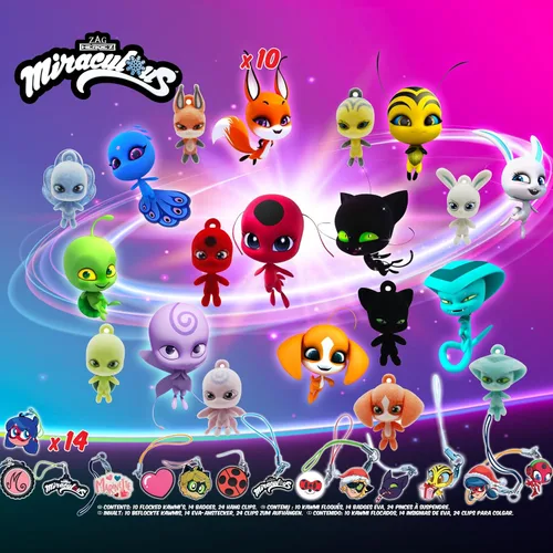 Vista 5 de Miraculous Calendario de Adviento Kwami de Ladybug – 24 días de Kwamis en miniatura y dijes de temporada – Calendario de cuenta regresiva de Navidad