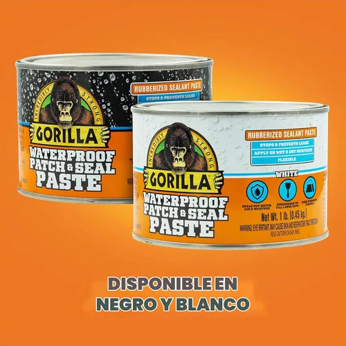Vista 6 de [Usado] GORILLA - Pasta selladora de goma impermeable para parche y sellado, negra, lata de 1 libra (paquete de 1)