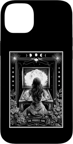 Vista 15 de The Pinball Girl Retro Arcade Game 80s Tarot Card Skeleton Case for iPhone 17