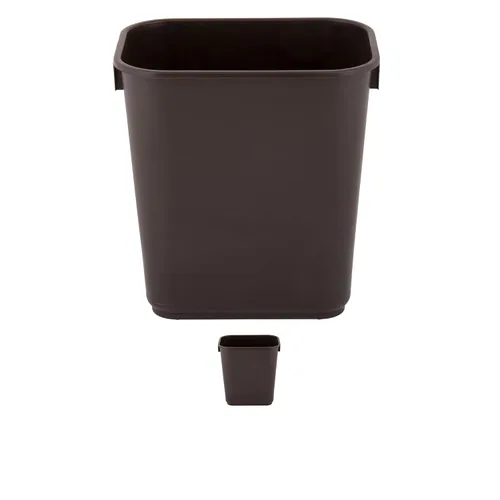 Vista 15 de Cubo de basura rectangular beige de 10 galones para restaurante, papelera comercial, papelera de plástico para oficina, cubo de basura para baño