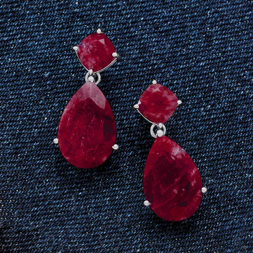 Vista 6 de Ross-Simons Precious Gemstone Drop Earrings in Sterling Silver