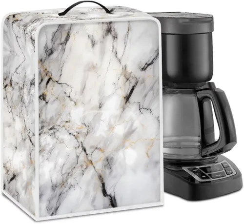 Vista 68 de Funda para cafetera, poliéster, azul, se adapta a la mayoría de máquinas de café estándar, protector resistente al polvo, huellas dactilares